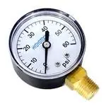 Super-Pro Pool Filter Pressure Gauge Steel Bottom Mount 1/4" 0-60 PSI (83060BU)