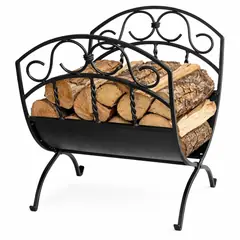 Wrought Iron Log Rack - Black